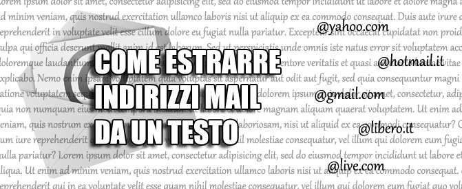 Come estrarre indirizzi email da un testo