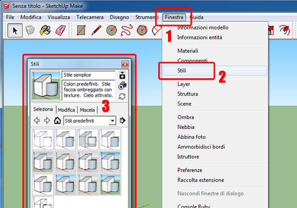 cambiare-stile-su-sketchup